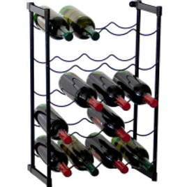Imagem da oferta Garrafeiro Metaltru com capacidade para até 20 garrafas Preto