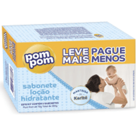 Imagem da oferta 10 Pacotes Sabonete Infantil Pom Pom Hidratante 80g com 5 Unidades
