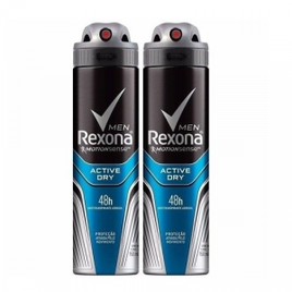 Kit 2 Desodorantes Aerosol Rexona Masculino Active Dry - 150ml