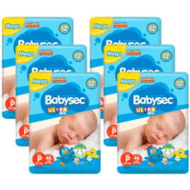 Imagem da oferta Kit com 6 Pacotes de Fraldas Babysec Ultrasec P (Total 276 unidades)