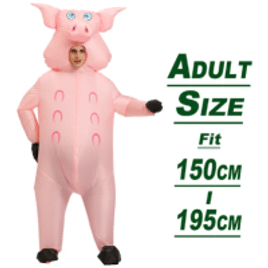 Imagem da oferta Fantasia Inflável de Porco Rosa para Adultos