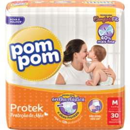 Imagem da oferta Fralda Pom Pom Protek Proteção de Mãe Jumbo - Tamanho M 30 Unidades
