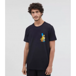 Imagem da oferta Camiseta Manga Curta com Estampa Simpsons Preto