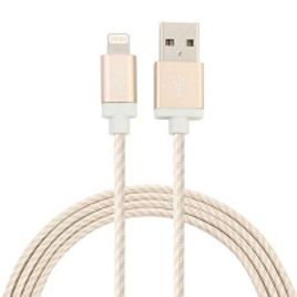 Imagem da oferta Cabo USB Lightning Nylon para iPhone 1.50M Geonav LIGH09G Dourado