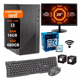 Imagem da oferta Computador Completo Core I3 3220 16gb Ssd480gb Monitor 20