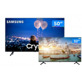 Imagem da oferta Combo Smart TV Crystal UHD 4K LED 50” Samsung - 50TU8000 Wi-Fi + Smart TV HD D-LED 32” Philco