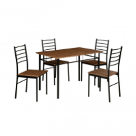Imagem da oferta Conjunto de Mesa com 4 Cadeiras Girona Marrom e Preto