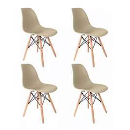 Imagem da oferta Cadeira de Jantar Empório Tiffany Eames DSW Madera - 4 Unidades
