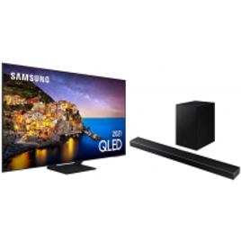 Imagem da oferta Kit Samsung Smart TV 55" QLED 4K 55Q70A Modo Game + Soundbar HW-Q600A com 3.1.2 canais, Bluetooth e Subwoofer