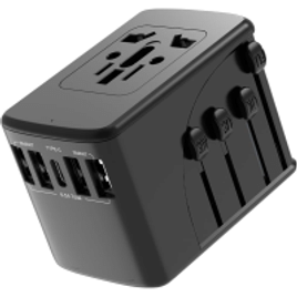 Imagem da oferta Carregador Universal com Adaptadores de Viagem 4 Portas USB + 1 USB-C TLCH65BK