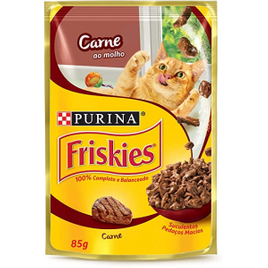 Imagem da oferta 10 Unidades Nestlé Purina Friskies Ração Úmida para Gatos Adultos Carne ao Molho 85g