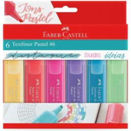 Imagem da oferta Marca Texto Tons Pastel Faber-Castell MT/15466 Textliner Pastel 46 - 6 Cores