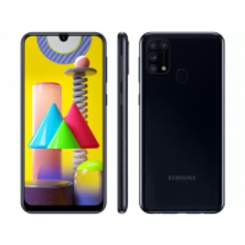 Imagem da oferta Smartphone Samsung Galaxy M31 128GB Preto 4G - 6GB RAM Tela 6,4” Câm Quádrupla + Selfie 32MP