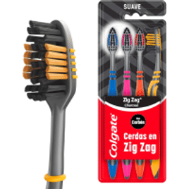 Imagem da oferta 2 Pacotes Escova Dental Colgate Zigzag Carvão - 4 Unidades Cada