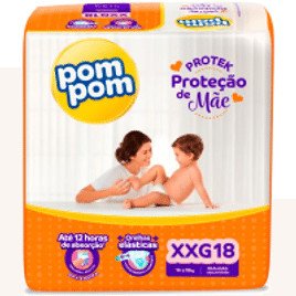 Imagem da oferta Fraldas Protek Proteção de Mãe XXG - Pom Pom - 18 Unidades