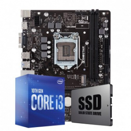 Imagem da oferta Kit Upgrade Placa Mãe H410 + Processador Intel Core i3 10105F + SSD 120GB