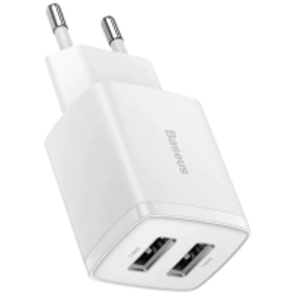 Imagem da oferta Carregador de Parede Duplo Baseus Saída USB 10.5W Universal Compacto Ultra Slim