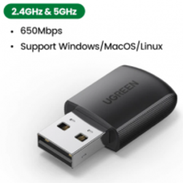 Adaptador Wireless Ugreen 650mbps USB Wifi 2.4G & 5G