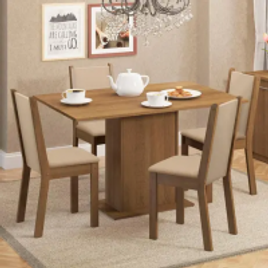 Imagem da oferta Conjunto Sala de Jantar Madesa Talita Mesa com 4 Cadeiras