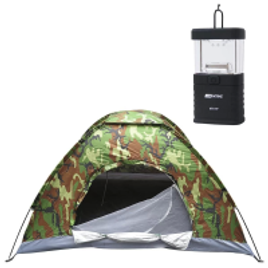 Imagem da oferta Barraca De Camping para 03 Pessoas + Mini Lampião Talino Nautika À Pilhas Para Barracas - Verde