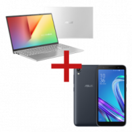 Imagem da oferta Notebook VivoBook X512FA-BR567T Prata Metálico + ZenFone Live (L1) Quadcore Preto