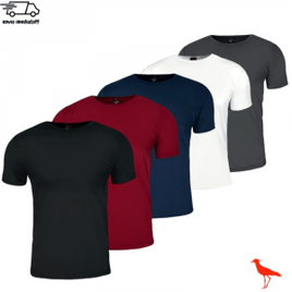 Imagem da oferta Kit 5 Camisetas Básica Masculina Academia Lisas Ducam Cores Sortidas