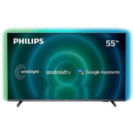 Imagem da oferta Smart TV Philips 55" Android Ambilight 4K 55PUG7906/78 Google Assistant Comando de Voz Dolby Vision/Atmos VRR/ALLM