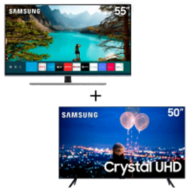 Imagem da oferta Combo Smart TVs 4K QLED 55” Samsung 55Q70TA + Smart TV Crystal UHD 4K LED 50” Samsung - 50TU8000