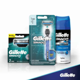 Imagem da oferta Kit Gillette Mach3 Aqua Grip Regular Aparelho De Barbear Com 2 Lâminas E Mini Gel Grátis