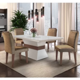 Imagem da oferta Conjunto Sala de Jantar Mesa e 4 Cadeiras Santorini - Espresso Móveis
