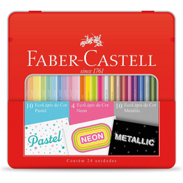 Imagem da oferta Kit Lápis de Cor Pastel + Neon + Metálico Faber-Castell EcoLápis KIT/CORES 24 Cores