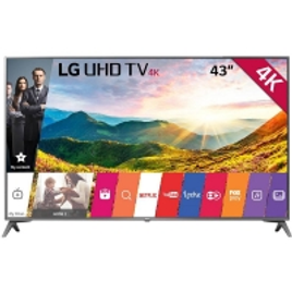 Imagem da oferta Smart TV 43" LG Ultra HD 4K 43UJ6565 HDR Ativo Wi-Fi webOS 3.5 Bluetooth 4 HDMI 2 USB
