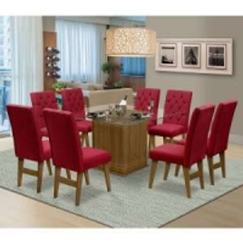Imagem da oferta Mesa para Sala de Jantar Saint Louis com 8 Cadeiras – Dobuê Movelaria - Mell / Vinho
