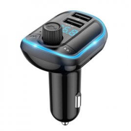 Imagem da oferta Transmissor FM Veicular com Função MP3/Display LED e Carregador USB - Conexão Bluetooth 5.0
