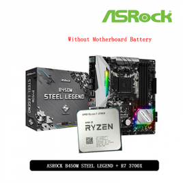 Imagem da oferta Placa-Mãe Asrock B450M + CPU AMD Ryzen 7-3700X +  Suporte AM4 no Cooler