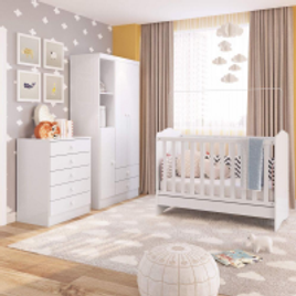 Imagem da oferta Quarto Infantil com Guarda Roupa 3 Portas, Cômoda e Berço Aventura Doppio Móveis Flex Color