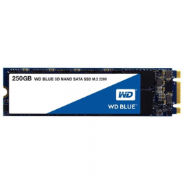 Imagem da oferta SSD WD Blue 250GB M.2 2280 SATA Leitura: 550MBs e Gravação: 525MBs - WDS250G2B0B