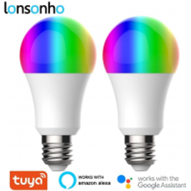 Imagem da oferta 2 Lâmpadas LED Inteligentes Lonsonho Tuya E27 9W WiFi
