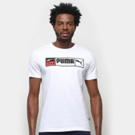 Imagem da oferta Camiseta Puma Gold Plate Brand Graphic Masculina - Branco