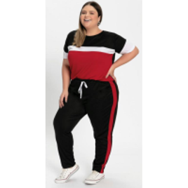 Conjunto Blusa e Calça Tricolor Plus Size - Marguerite