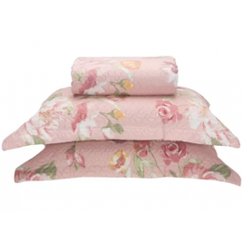 Colcha Casal Bett Design - Romantic Flowers - 3 Peças