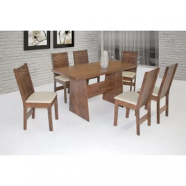 Conjunto Sala de Jantar Mesa Retangular Destak com 6 Cadeiras