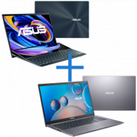 Notebook Asus ZenBook Duo i7-1165G7 8GB SSD 512GB - UX482EA-KA213T+  Notebook Asus Intel i5-1035G1 8GB SSD 256GB FHD - X515JA-EJ1792W