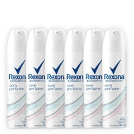 Imagem da oferta Kit Desodorante Antitranspirante Rexona Sem Perfume Feminino Aerosol 150ml com 6 unidades - Incolor