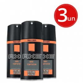 Imagem da oferta Kit Desodorante Aerosol Axe Body Spray Dark Tempatation - 3 Unidades