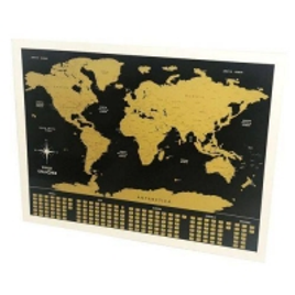 Imagem da oferta Pôster Mapa Mundi Raspadinha - Preto e Dourado