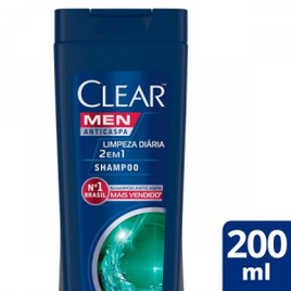 Imagem da oferta 6 Unidades Shampoo Anticaspa Clear Men Limpeza Diária 2 em 1 200ml