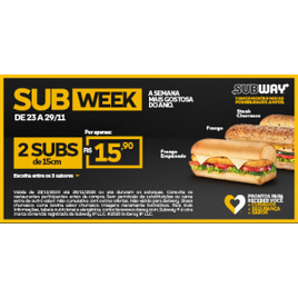 Imagem da oferta Sub Week 2 Subs de 15cm