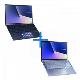 Imagem da oferta Notebook ASUS Zenbook UX434FAC-A6340T Azul Escuro + Notebook ASUS ZenBook UX431FA-AN203T Azul Claro Metálico