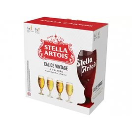 Imagem da oferta Kit 4 Unidades com Cálice Cerveja Stella Artois Cálice Vintage - Premium American Lager 275ml